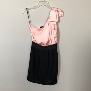 Forever21 pink one-shouldered cocktail dress